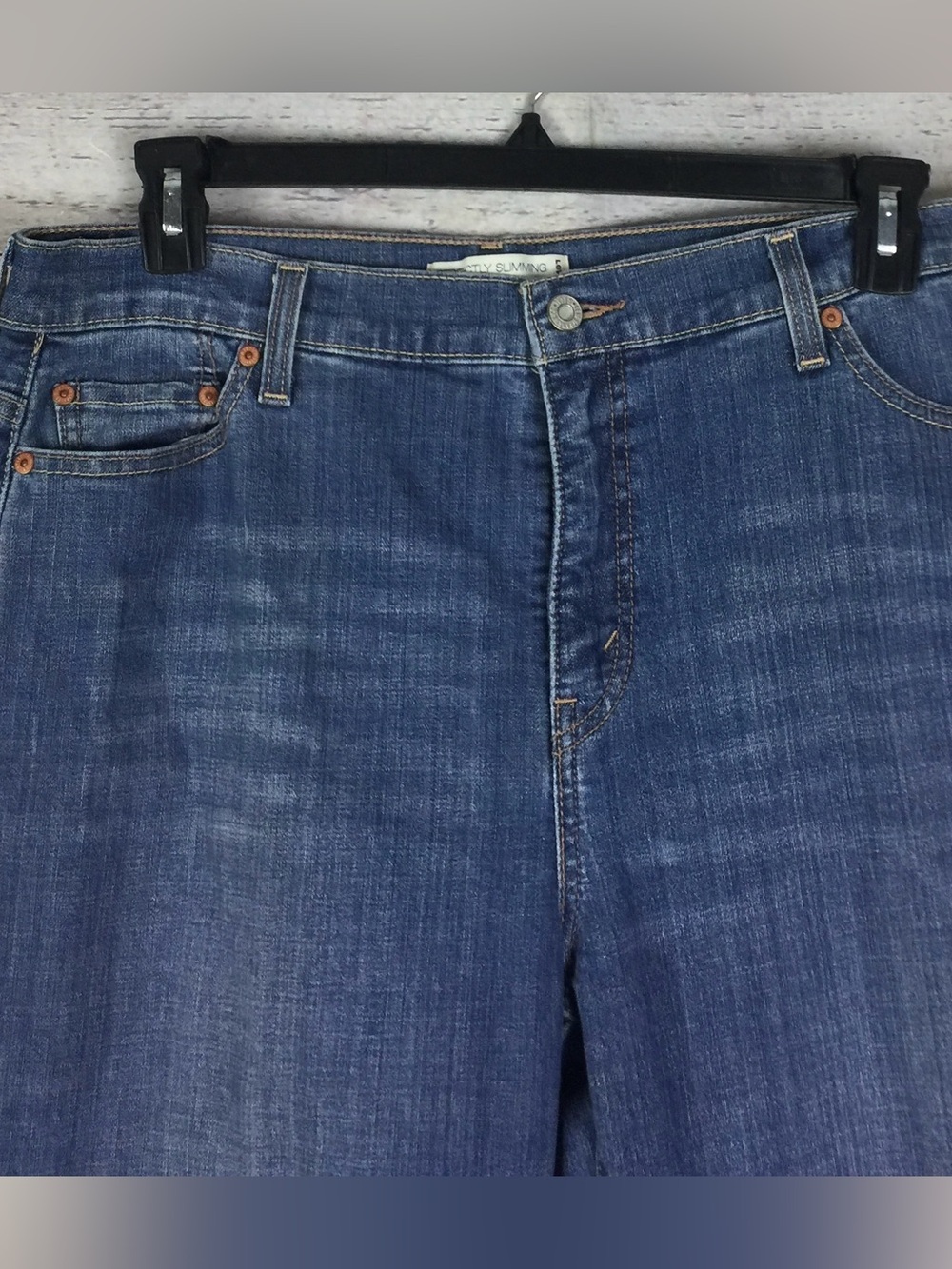 Levi's Women’s 512 Perfectly Slimming Bootcut Stretch Blue Denim Jeans Size 18M - Picture 2 of 10